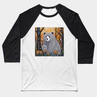 Folk Art Teddy in the woods Baseball T-Shirt
